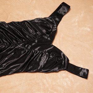 Satin dressy v neck sweetheart tank top